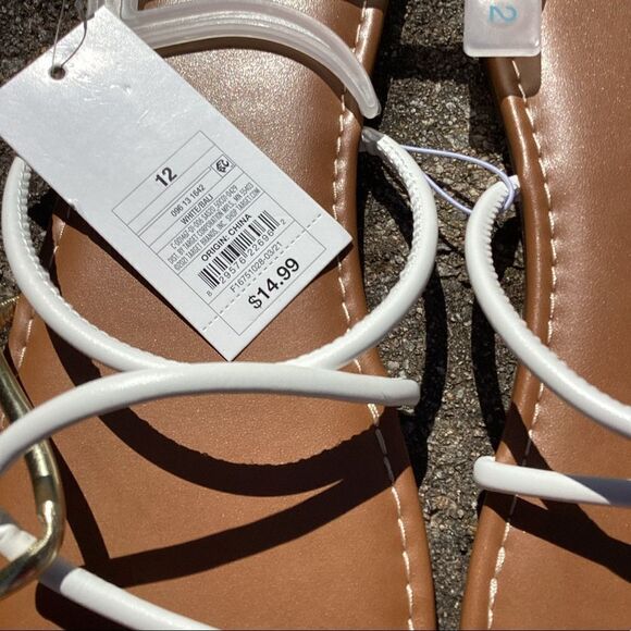 NWT Shade and Shore Women's Bali Strappy Slide Sandals White 12 - Picture 4 of 6